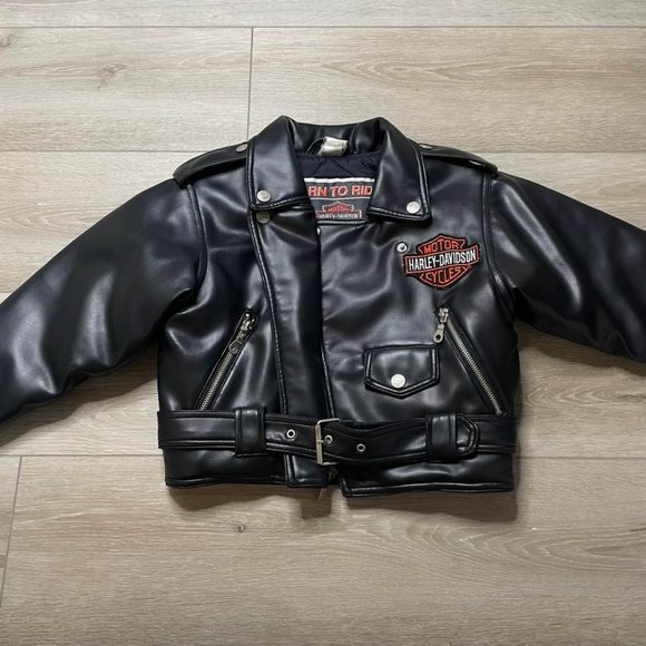Harley-Davidson Other - Harley Davidson Toddler Black Leather Moto Jacket